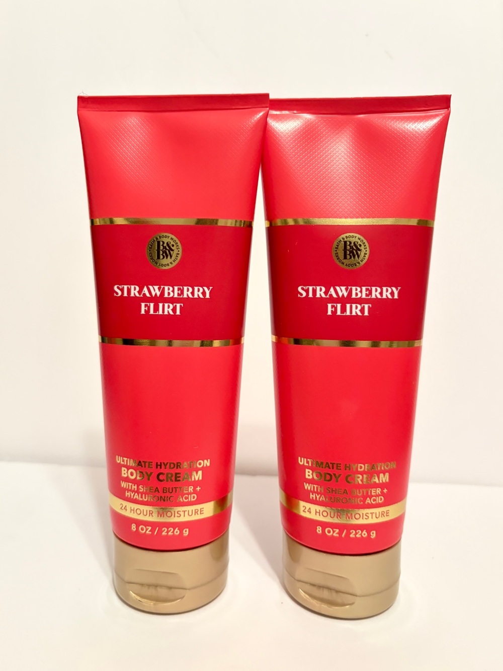 Bath & Body Works Strawberry Flirt Hydration Cream Pack of 2 new